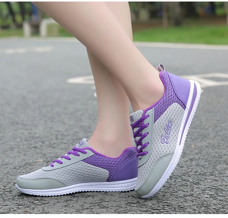 Fashion Sneakers Shoes, Casual Ladies Lace-Up Sneakers for Girls-Sapato Feminino Breathable, Running and Tennis Shoes for Women Free Shipping