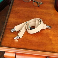 Британский Винтаж джентльмен ремешок y-типа упругие нескользящие ремни Три клип узкогорлый брюки мужской костюм брюки подтяжки