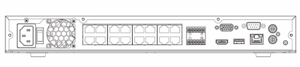 Видеорегистратор Dahua PoE NVR 16PoE NVR4216-16P-4KS2 4 K & H.265 16CH 1U порты Lite до разрешения 8 МП