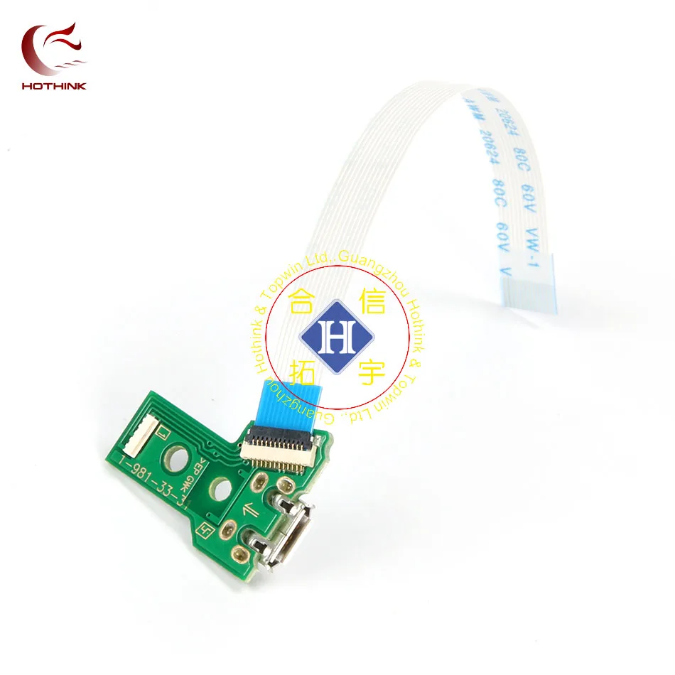 

HOTHINK Power Charging Port Socket Board JDS-040 +12 pin Eject Ribbon Flex Cable For PS4 Pro Controller gamepad Repair Parts
