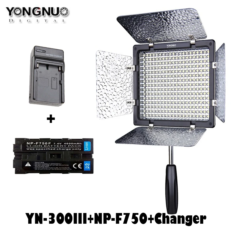 Yongnuo LED Видео свет YN300III YN300 lIl 3200 k-5500 K CRI95 на освещение камеры для свадьбы с NP-F750