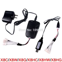 SYMA X8C X8W X8G X8HC X8HW X8HG X6 RC Quadcopter 7.4V Li-po Battery Charger Plug Multi Output USB 3 IN 1 Cable Drone Spare Parts