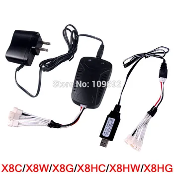 

SYMA X8C X8W X8G X8HC X8HW X8HG X6 RC Quadcopter 7.4V Li-po Battery Charger Plug Multi Output USB 3 IN 1 Cable Drone Spare Parts