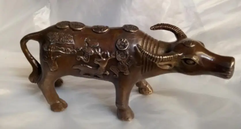 

Chinese ancient carvings of fine copper coffee, one of the twelve zodiac animals, gifts of wild animals statues