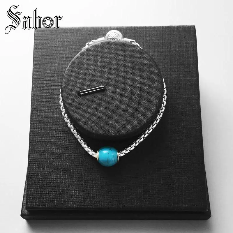 Мужские бусины сделай сам шарм бусина Howlite ювелирные изделия серебра 2020 пробы в