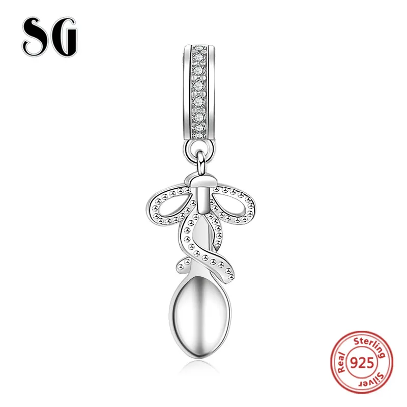 

SG Fit European charm Bracelet Silver 925 Original personalized Spoon beads with Zirconia fashion jewelry making for women gifts
