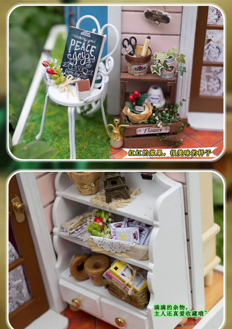 Gindy's Happy Time DIY деревянный кукольный домик миниатюрная декорация ручной работы Сборка строительные наборы Пазлы для детей кукла