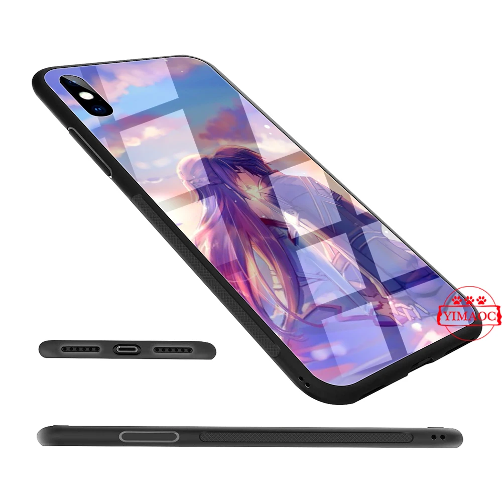 YIMAOC Sword Art онлайн САО Япония Аниме стеклянный чехол для Xiaomi Redmi 4x 6A note 5 6 7 Pro mi 8 9 Lite A1 A2 F1