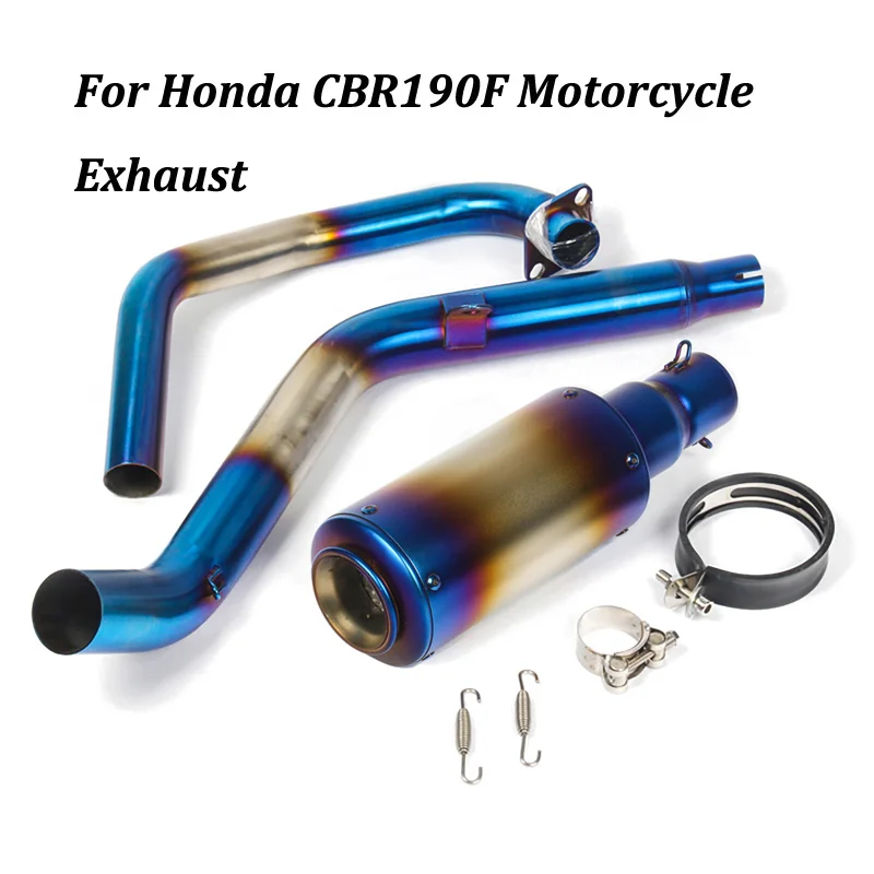 Full System Motorcycle Exhaust Muffler Modified Escape Moto Carbon fiber stainless steel Slip on For Honda CBR190F CB 190F - Image 2