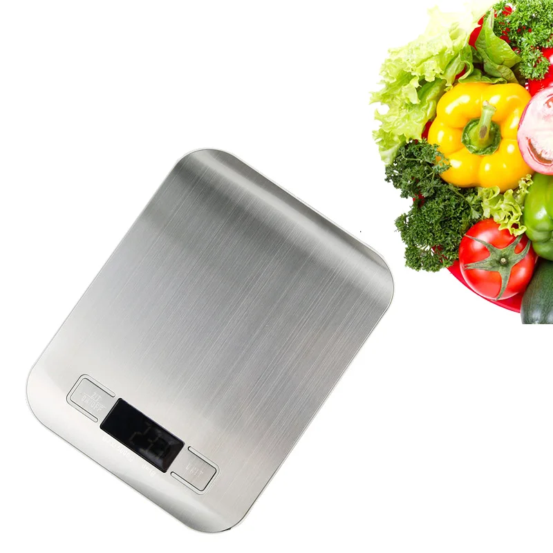 LED Digital Kitchen Scales 11LB/5KG Kitchen Bench Scale Stainless Steel Platform with LCD
