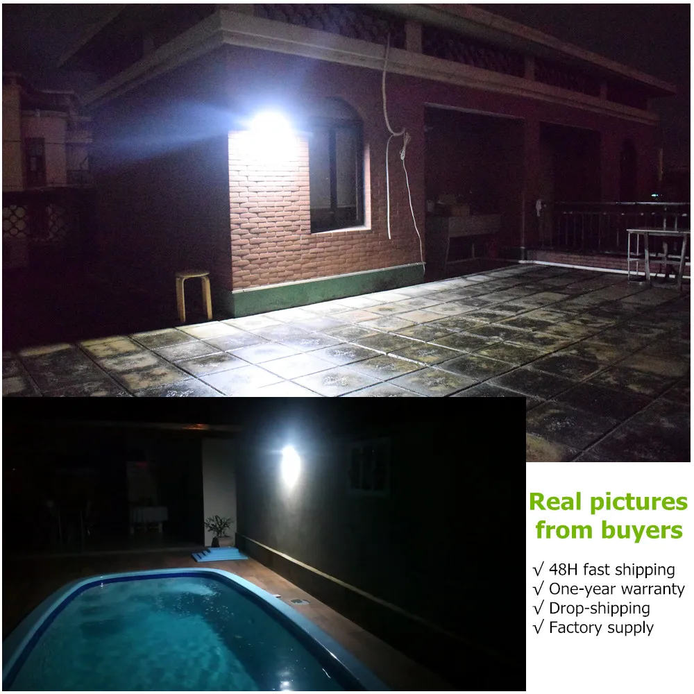 Outdoor Wall Light Security Solar Lamp With Motion Sensor Aluminum Alloy Street Porch Light lampada 48 LED 800LM Waterproof