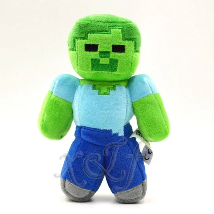 X&F_ Kids Toys Minecraft Toys MC Zombie Steve Plush Toys Creeper Doll