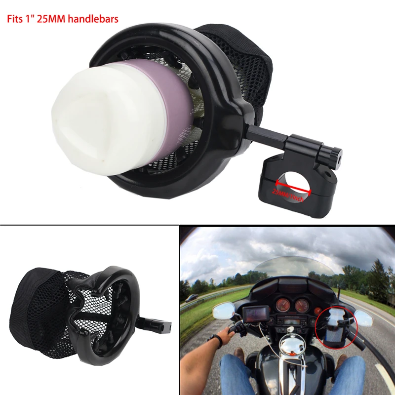 Universal Motorcycle Handlebar Cup Holder Drink For Harley Honda Yamaha Kawasaki Suzuki With 1