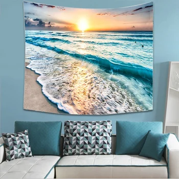 

Nordic Beach Surf Pattern Tapestry abstract painting Art Wall Hanging Gobelin Livingroom Decor Crafts