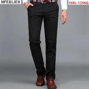 

MFERLIER men pants 9XL 10XL Stretch Trousers 7XL 8XL large size big Smart casual 44 46 48 business Straight pants Khaki cotton