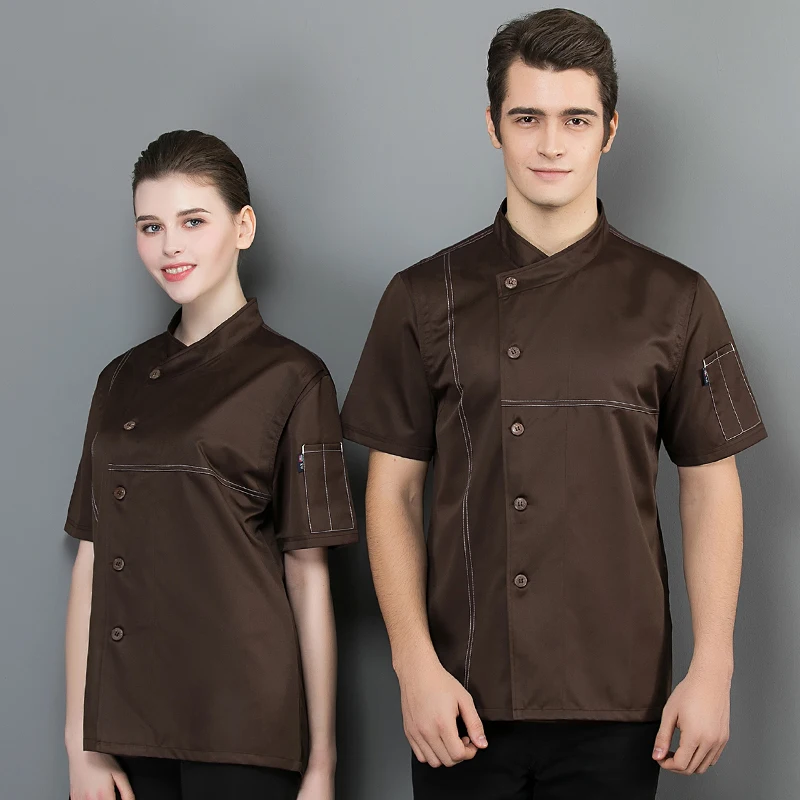 2019 унисекс готовить одежду Для мужчин высокое качество Кухня с короткими рукавами ресторан, пекарня официант шеф-повор Единая рабочая
