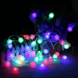 10 м 100 светодиодный s Меховые светодиодный свет шнура RGB Эдельвейс Снежинка 220 В/110 В Рождество открытый свадебные вечерние украшения