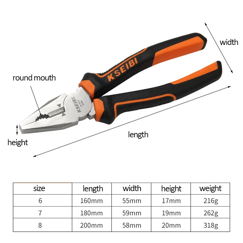 KALAIDUN плоскогубцы многофункциональный инструмент обжимной инструмент для зачистки проводов Бокорезы кабель щипцы плоскогубцы Набор 6/7/8 ''режущие электрика ручной инструмент