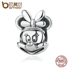 Bamoer bebé regalo 925 minnie retrato rosarios de dijes con nudo fit pulseras mujer joyería fina pas322