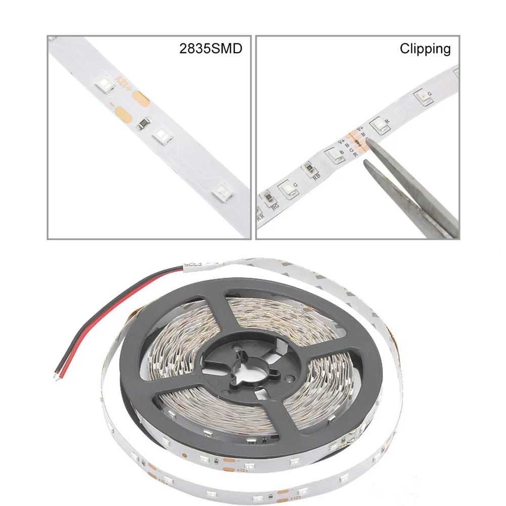 5 м светодиодный полосы 2835 SMD гибкий светодиодный свет шнура 60 Светодиодный s/M AC/DC 12 V домашний декор