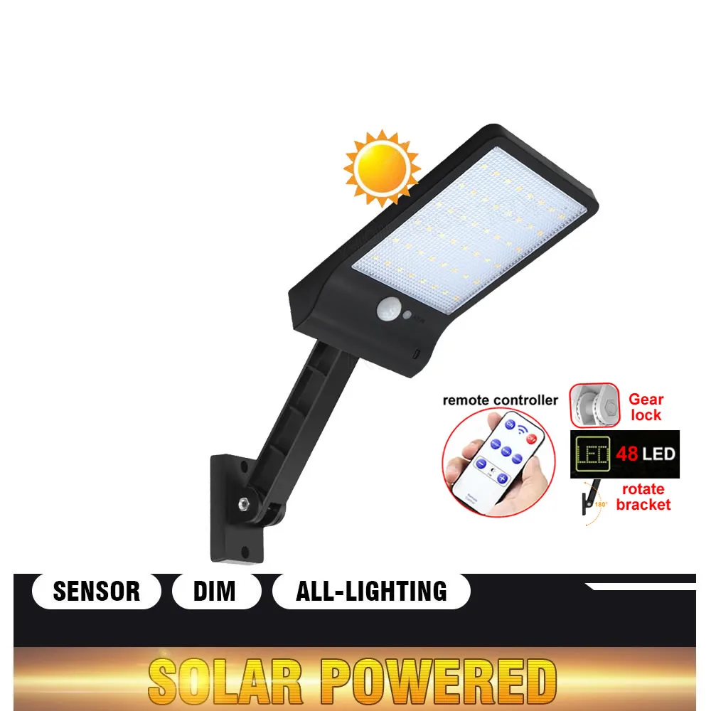 remote control solar street wall Light lamp 48 LED andscape led Lawn light Landscape Spot garden motion spotlight floodl | Освещение