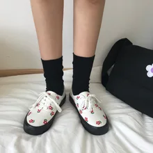 LMCAVASUN 2019 Kawai Women vulcanized sneakers breathable flat casual white shoes woman spring and autumn white canvas shoes