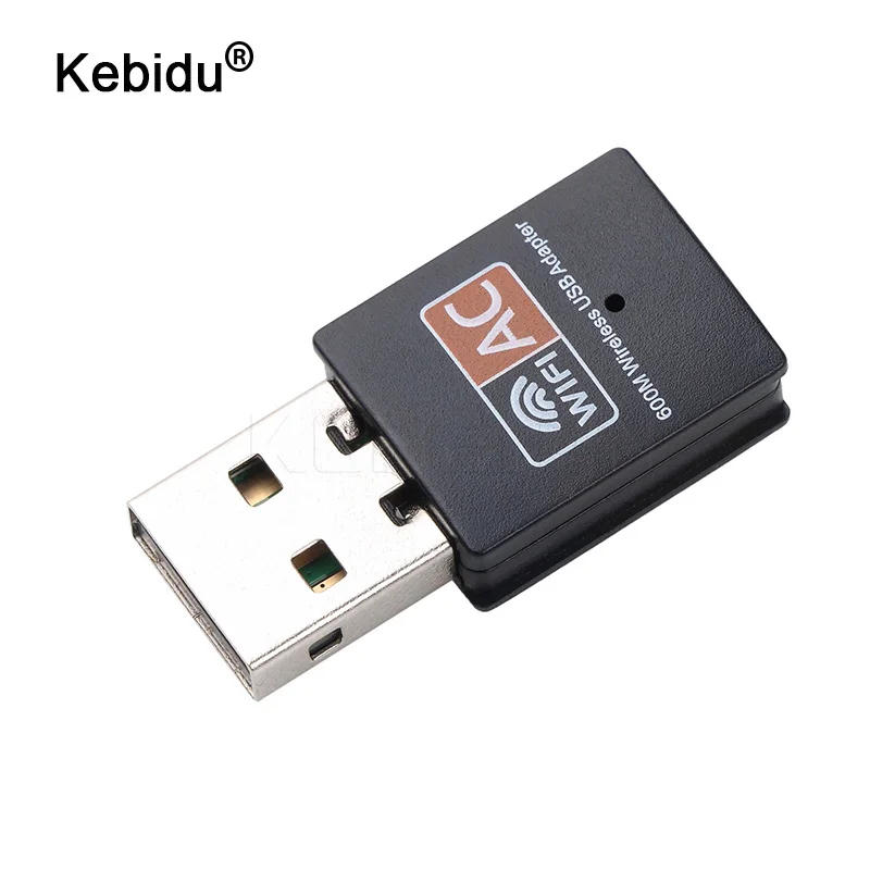 Kebidu Двухдиапазонная 2,4+ 5,8 ГГц 600 Мбит/с Беспроводная USB Сетевая карта WiFi адаптер Антенна PC приемник для ПК для Mac Windows XP/Vista