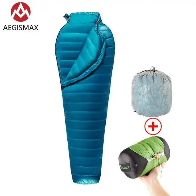 AEGISMAX M2 new upgrade Ultralight  Mummy 95%White Goose Down Sleeping Bag Outdoor Camping Hiking Fully lining structure 1