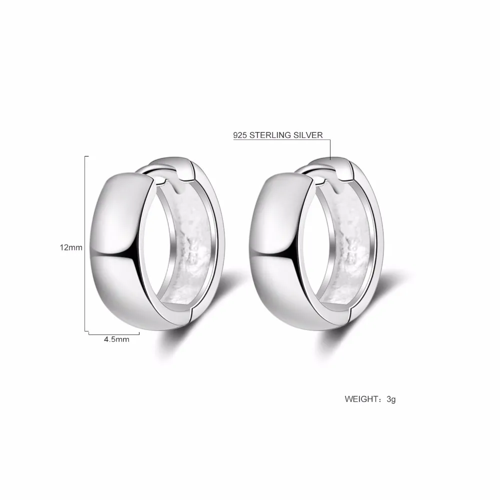 Fashion Simple Brincos Hoop Earring for Women Vintage Jewelry Pendientes Bijoux Femme 925 Sterling Silver Fine Earring (2)