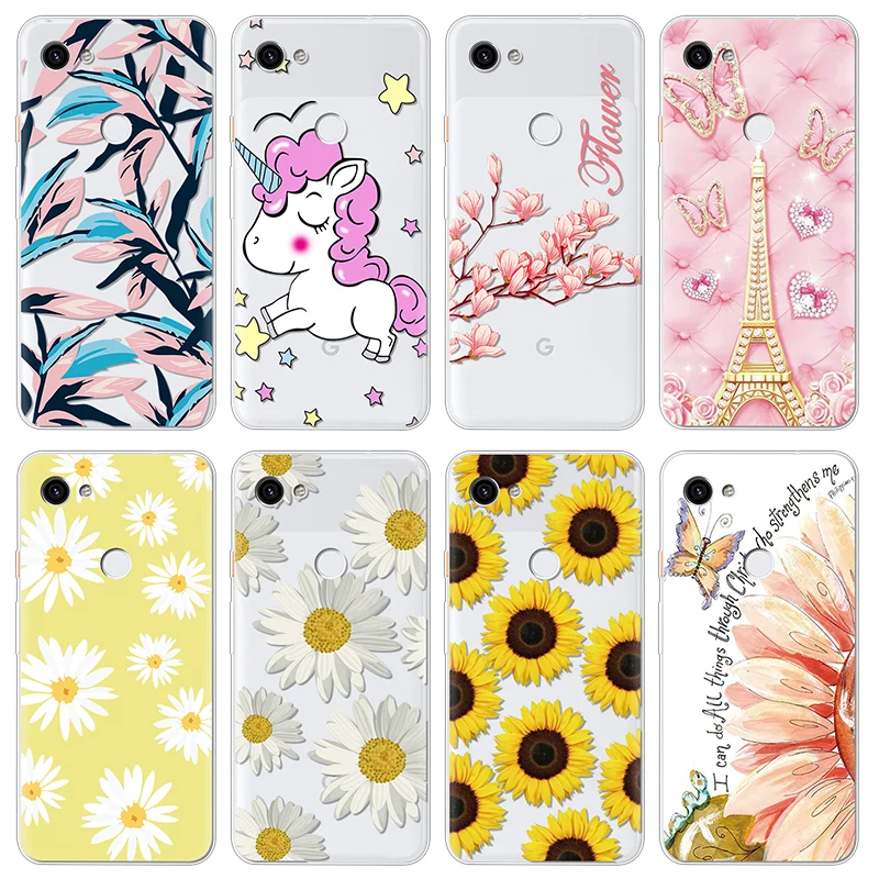 

Sunflower Floral Phone Case For Google Pixel 2 3 XL Back Cover Soft Silicone TPU Clear Coque For Google Pixel 3a XL Cases Coque
