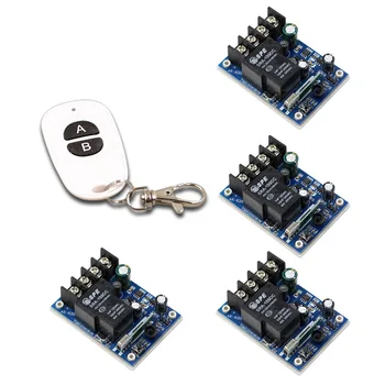 

DC12V 24V 36V 48V 30A 1CH Wireless Remote Control Switch System 4pcs Receivers & White 2 Keys Waterproof Remote Control Hot Sale
