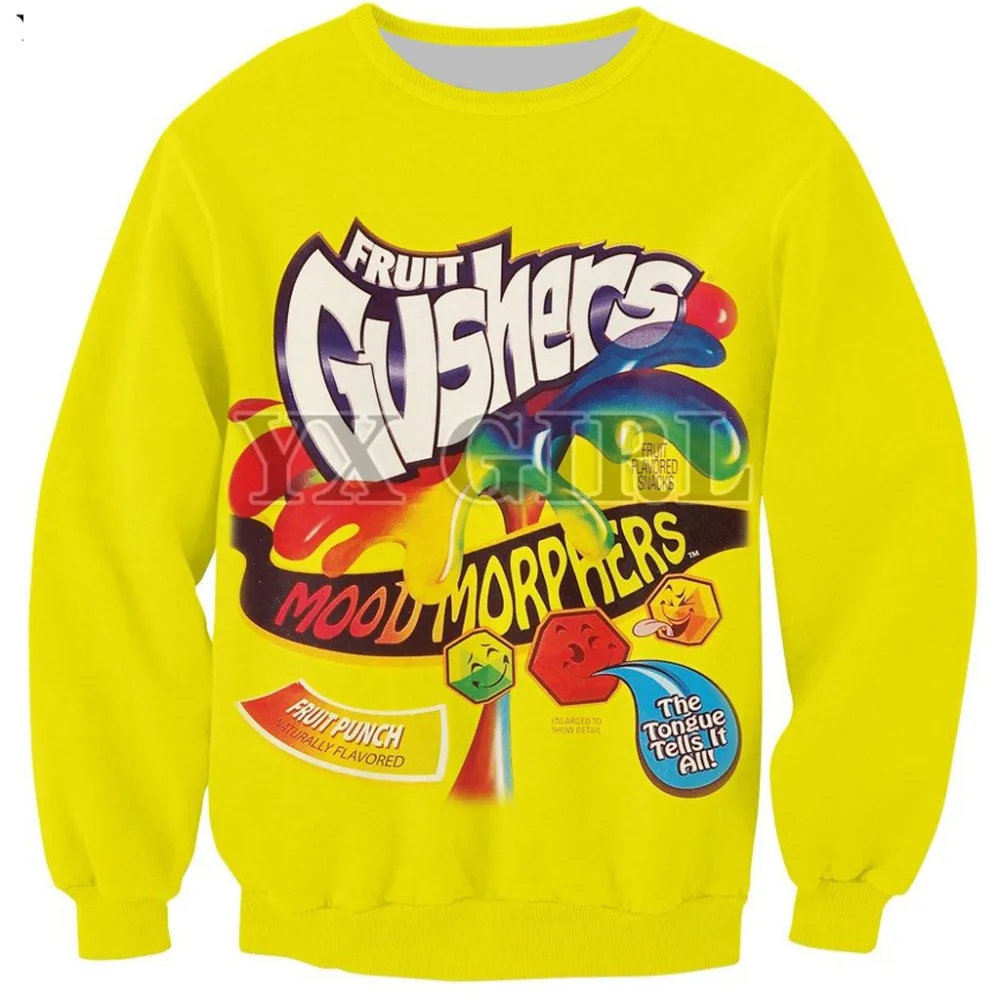 YX GIRL Gushers Crewneck Sweatshirt 3D Printing Unisex