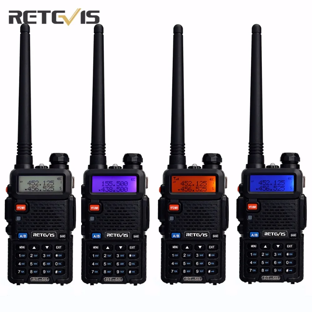 2Pcs Handheld Transceiver Retevis RT5R Walkie Talkie 5W Scan VHF/UHF Frequency Portable Two Way Radio Communicator Tool 