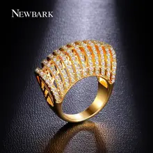 Newbark color plata anillos de punk pop de corea del embutido 11 filas zirconia señora rica grandes anillos anéis feminino feliz feliz navidad