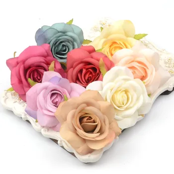 

30pcs/lot 6cm Artificial Silk Rose Flowers Head For Home Garden Wedding Party Decoration DIY Scrapbooking Cheap Fake Flower