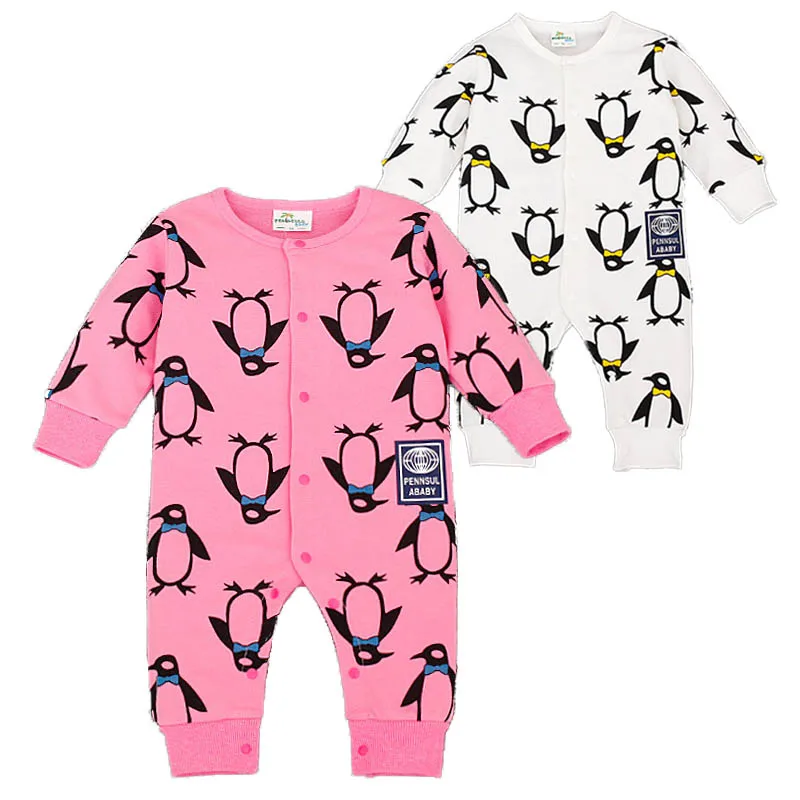 

Animal Romper Baby Boys Girls Body Bebe Single Breasted Unisex Newborn Infant Clothing Penguin Pattern Baby Jumpsuit