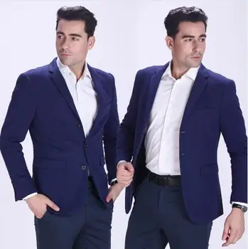 

Luxury Men's Wedding New Lang Dress Set (Jacket + Pants) Double Button Lapel Navy Blue Men's Suit Custom Wedding New Long Suit