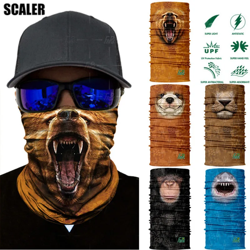 

3D Seamless Bandana Animal Neck Scarf Multifunctional Headwears Cycling Bandana Coif Wolf Monkey Camping Hiking Ski Magic Scarf