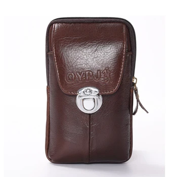 

BYCOBECY Genuine Leather Fanny Pack Men Waist Bag Wear-resistant Multi-function Heuptas Heren Porta Tarjetas Outdoor Small Purse