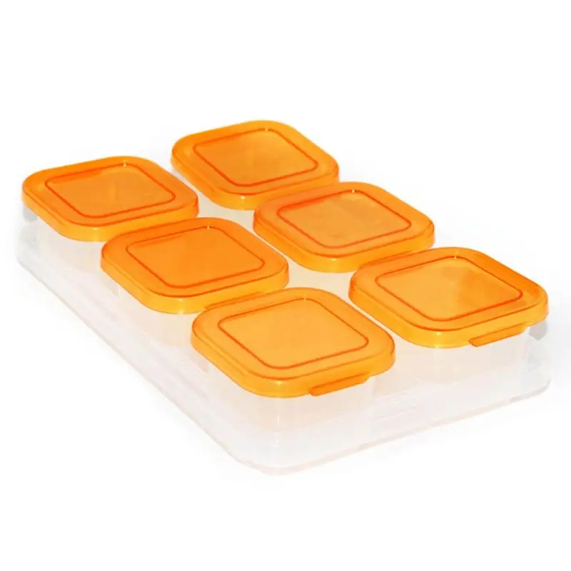 Детский контейнер для еды, маленькая коробка для хранения, добавка для закусок, портативная, независимая - Цвет: Orange