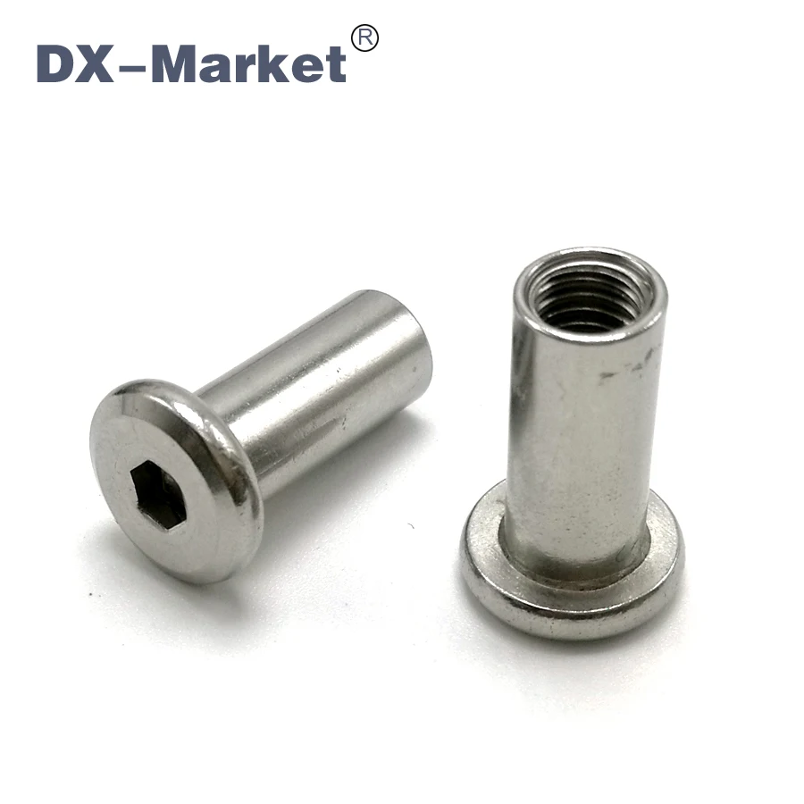 M6*20 , 20pcs stainless steel furniture female end , sus304 hexagon