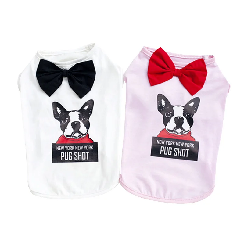 Spring Cute Pet Dog Clothes Soft Cotton Summer Puppy Shirts T shirt Cat