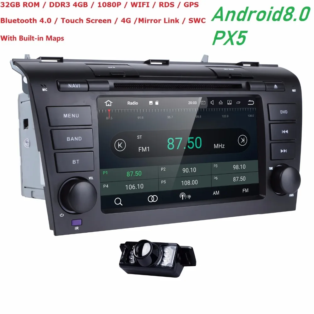 " Android 8,0 Восьмиядерный 32 rom 4G ram Авторадио для Mazda 3 2006-2008 видео 4G Wifi Bluetooth Автомобильный плеер навигация радио камера