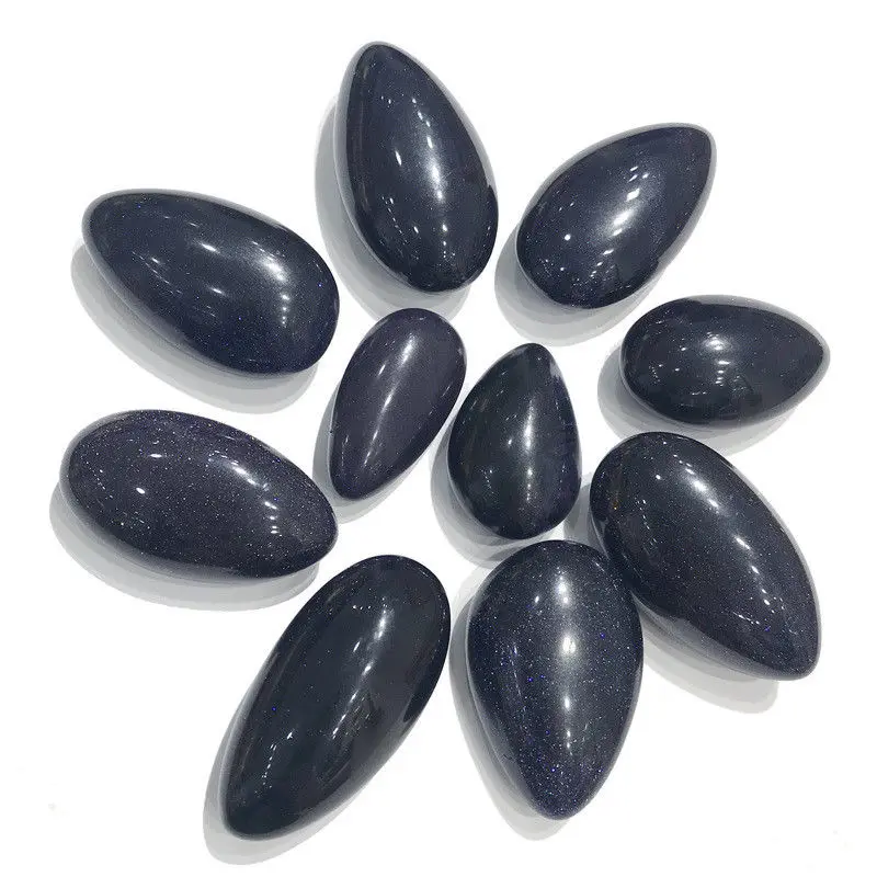 100g Natural Blue SandStone Cobblestone Shape Polished Rocks Healing
