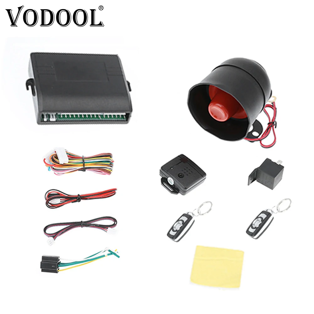 VODOOL Universal 12V Car Burglar Alarm System Car Remote Central Door Lock Keyless Security