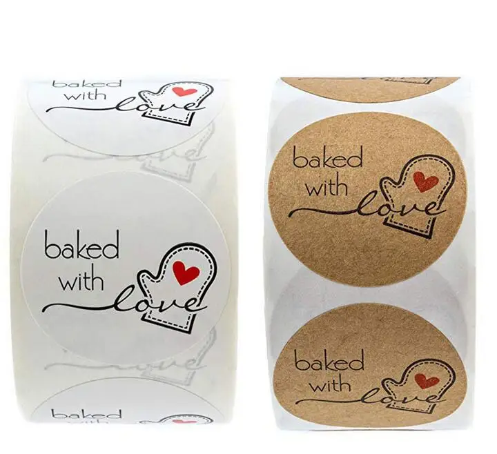 

500pcs Cowhide roll handmade DIY holiday baking decorative sticker label