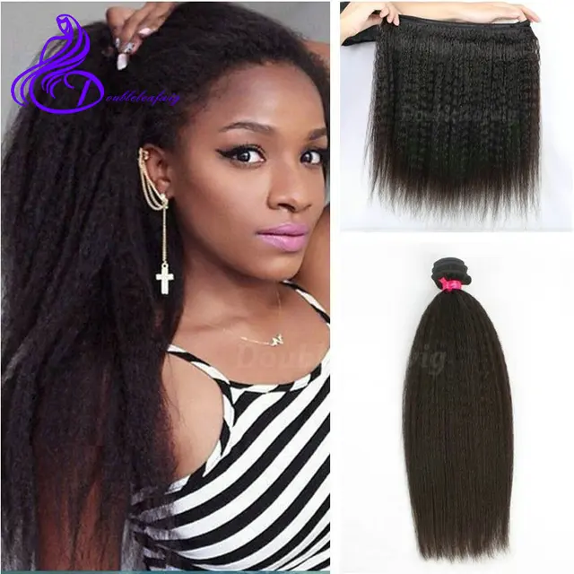 Brazilian Kinky Straight Wefts Hair Extension Virgin Remy Brazilian