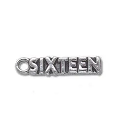 sisteen message strip Charm antique silver plated 100pcs a lot free shipping | Украшения и аксессуары