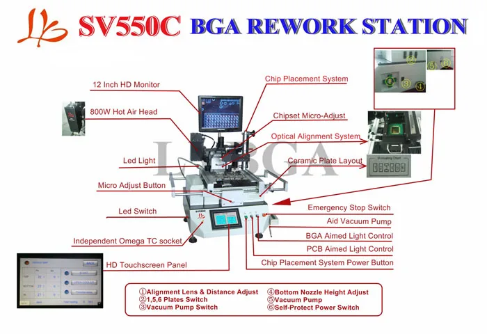 Автоматическая оптическое выравнивание паяльная станция LY SV550C с ccd camare пайки машины