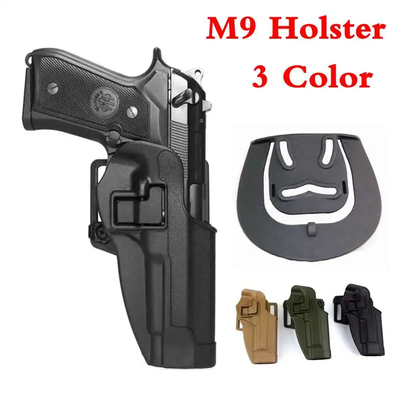 

Airsoft Pistol Case Holster Tactical Hunting Holster Waist Concealed Carry Pistol Fit M9 M92 M92fs Right Hand Belt Gun Holster